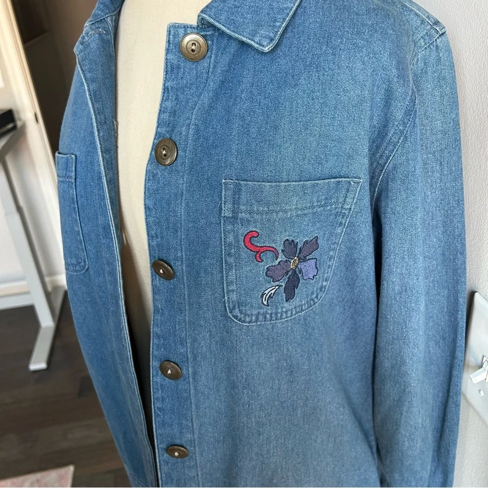 Vintage Breckenridge Embroidered Denim Shirt M/L Americana Western Y2K - Picture 5 of 10